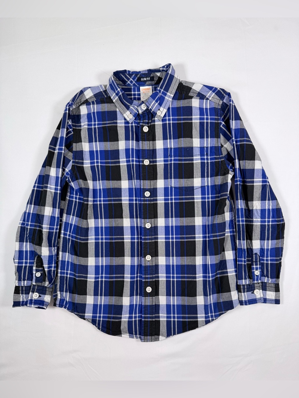 GYMBOREE Boys Plaid Button Up M 7-8 Slim Fit Prep School Classic Preppy Ivy
